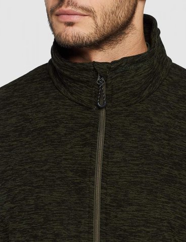 Męska bluza myśliwska na zamek – poliester, zielona, outdoorowa