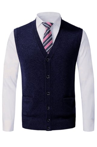 Modrá vesta na zapínanie 33719