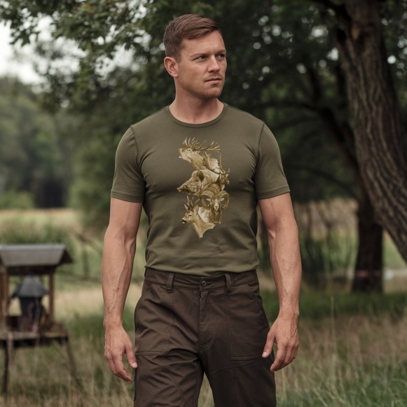 Poľovnícke tričko Wild2 s motívom divej zvery