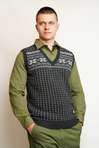 Férfi kötött mellény MarioBB grafit