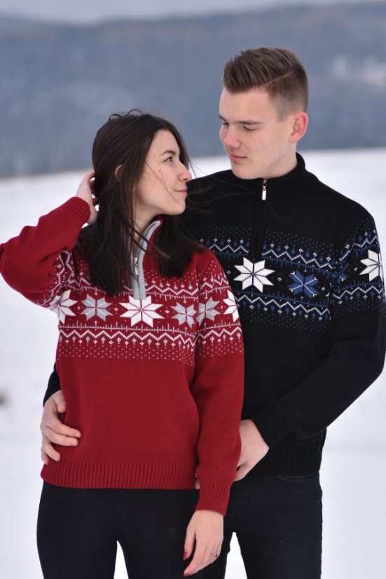 Ženski bordo norveški pulover – Mira
