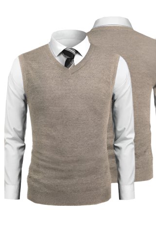 Pánska pletená vesta P2037BB béžová