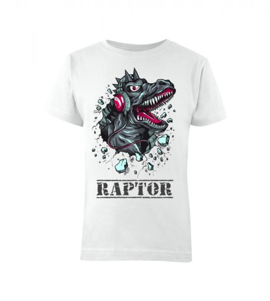Tricou pentru copii Raptor alb