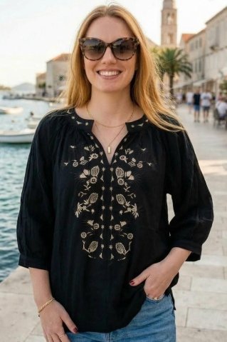 Ženska poletna bluza Ewident 53197 – crna