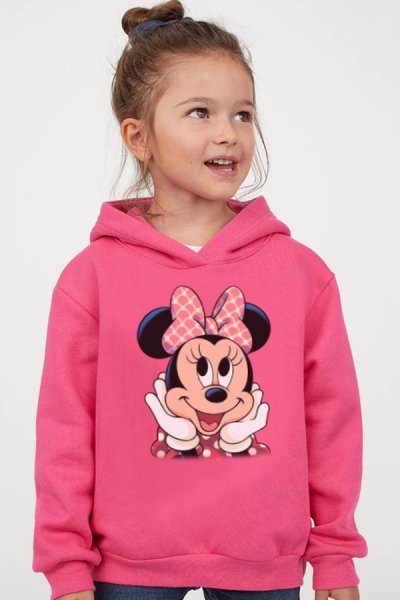 Mickey Mouse ružová mikina pre dievčatá Minnieeyes