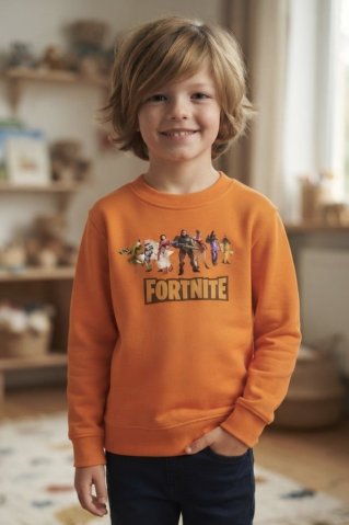 Fortnite oranžová mikina pre deti