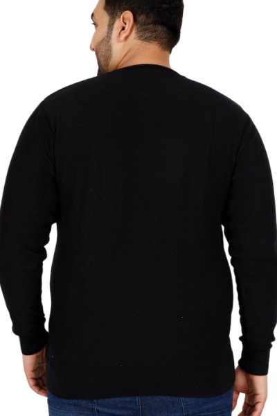 Férfi pulóver fekete 3XL-6XL