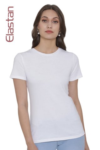 Damen-T-Shirt mit kurzen Ärmeln Weiß