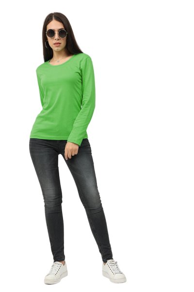 Bavlnené tričko s dlhým rukávom zelená