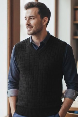 Pánska pletená vesta Otto BB čierna