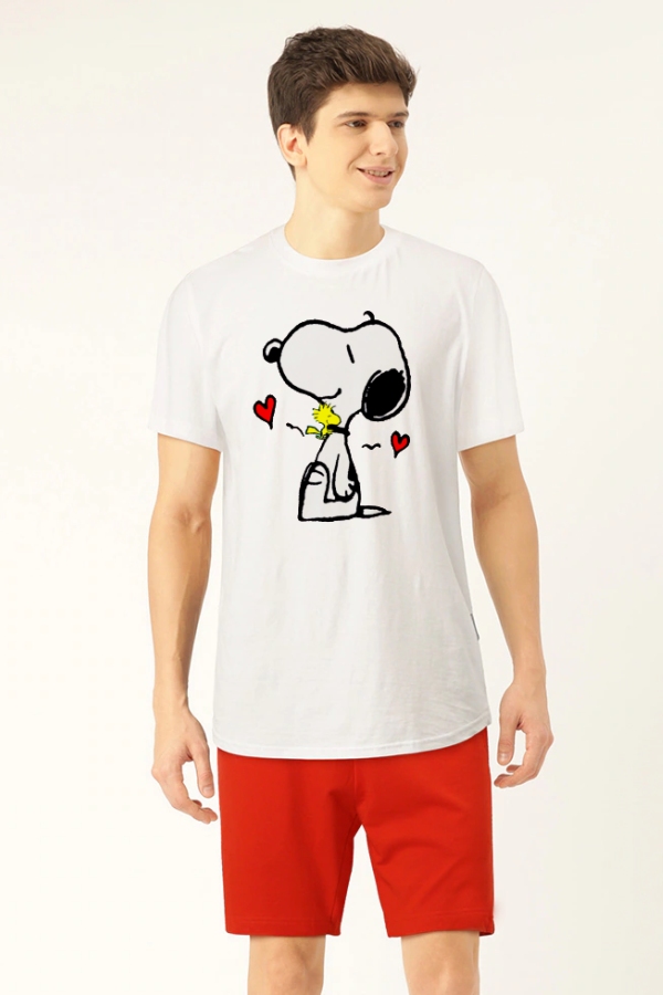 Moška pižama s kratkimi rokavi Snoopylove