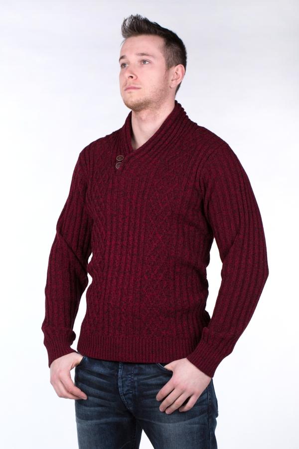 Kongoseven bordó sálgalléros pulóver