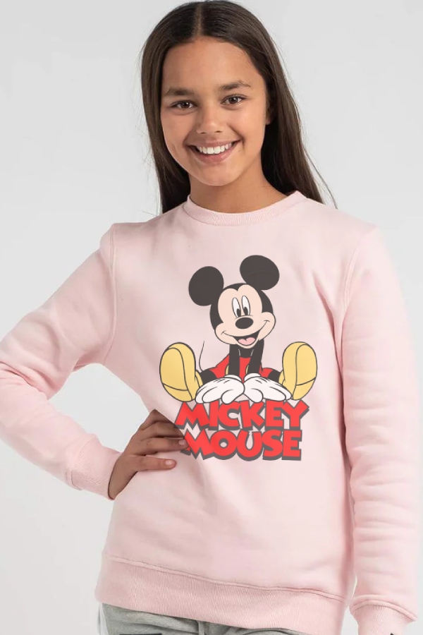Mickey Mouse ružová mikina pre dievčatá Mickeyhappy