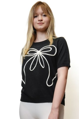 Női fekete pulóver 57264