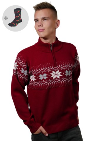 erren bordeaux Norweger-Strickjacke – Miro-Z