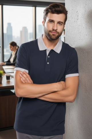 Premium muška plava polo majica od 100% pamuka