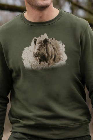 Muška lovačka majica Ewident – Divlja svinja u šipražju