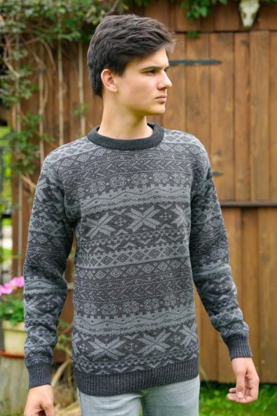 Vlnený sveter s nórskym vzorom Dalibor