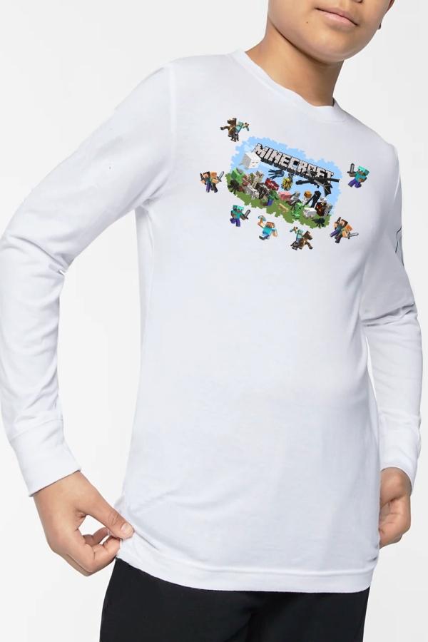 Tricou pentru copii Minecraft_team alb