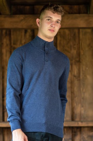 Pánsky sveter na zapínanie 44983 modrá