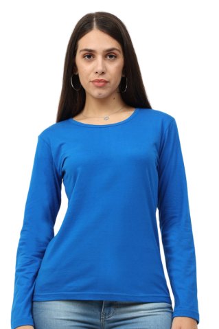 Cotton long sleeve T-shirt blue
