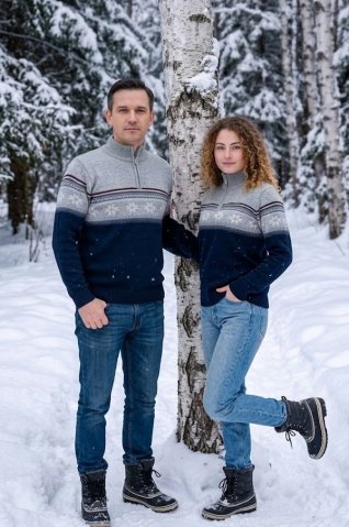 Ewident - Cardigan de damă din lână norvegiană gri Nolana-Z