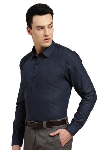 Moška modra srajca z dolgimi rokavi 44513
