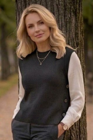 Vestă tricotată pentru damă  negru