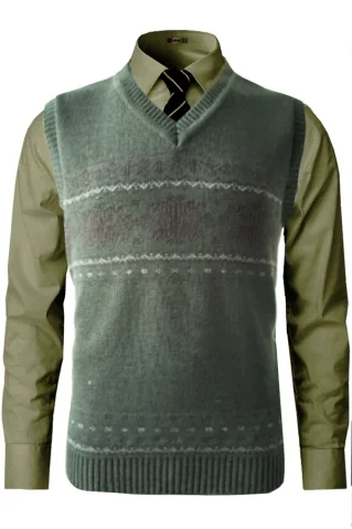 Pánská pletená vesta LandBB kaki