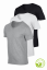 Pánske tričko 100% bavlna, AKCIA 3ks v balení za cenu 2ks, čierna - sivá - biela