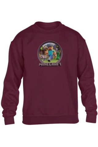 Minecraft bordová mikina