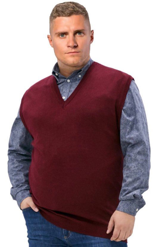 Pleteni glatki prsluk JVP2037BB bordo