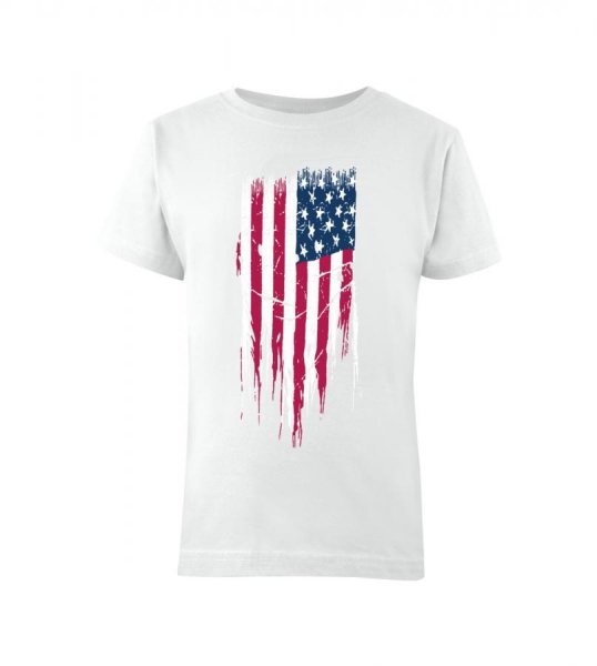 USA detské tričko biele