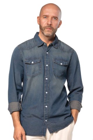 Muška traper košulja s dugim rukavima