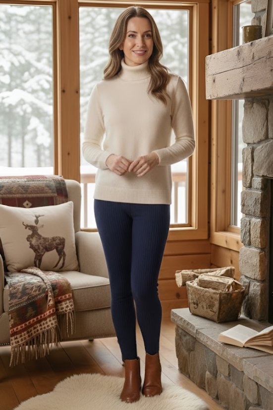 Elegantne modre pajkice za zimo k dolgemu puloverju