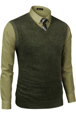 Knitted Plain Vest P2037BB Forestry