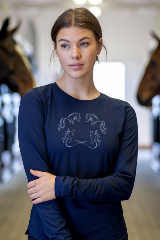 Ženska plava majica s siluetom konja