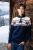 Men's Norwegian Sweater Peter-Z Blue-Natural