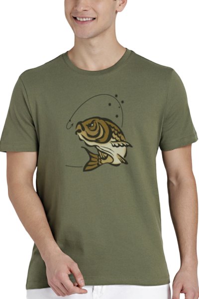 Tričko pre rybárov Angryfish zelená