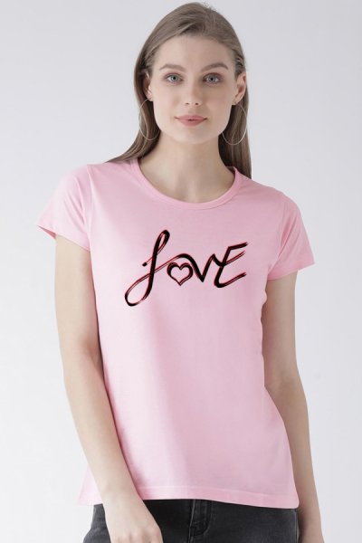 Bavlněné dámské tričko Loveneon pink