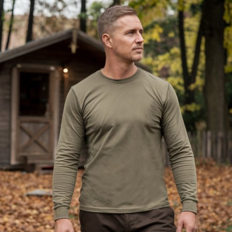 Lovna majica s dugim rukavima 461060X zelena