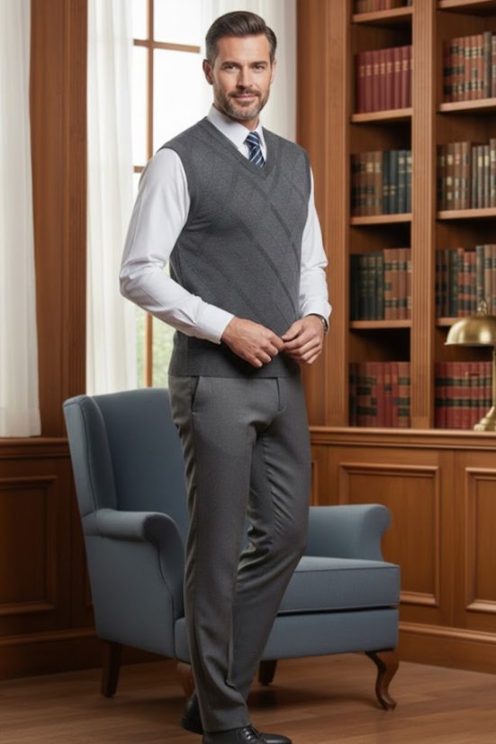 Men's Knitted Vest NovoBB Grey