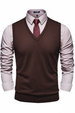 Moški rjavi brezrokavnik P2037BB