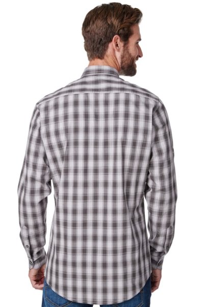 Elegantná károvaná košeľa 00250 sivo čierna