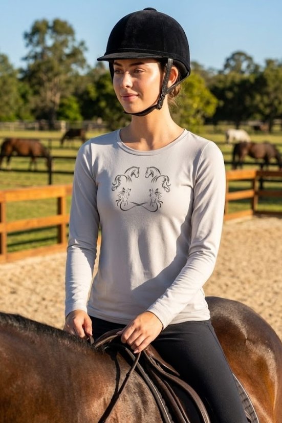 Ženska jahačka majica Ewident – Horsefly, bijela