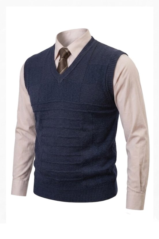 Muški pleteni prsluk Ewident – tamnoplavi