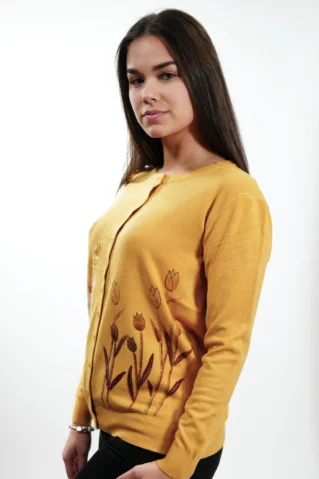 Pulover de dama JVP9335 galben