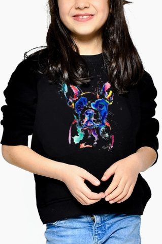 Dievčenská mikina Bulldog čierna