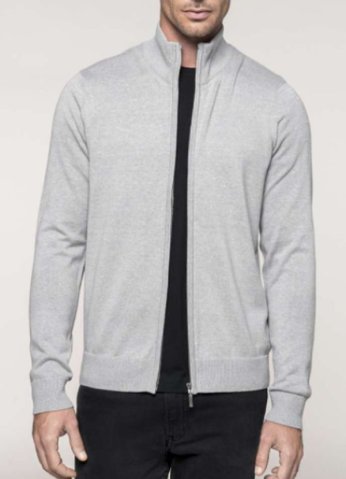 Herrenjacke langer Reißverschluss grau