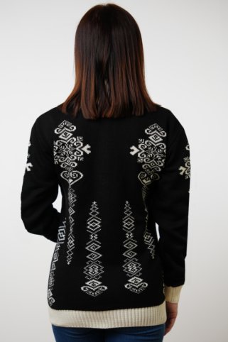 Dámsky čierny nórsky sveter Folka-Z